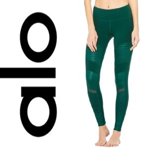 Alo High Waist Moto Leggings - Forest